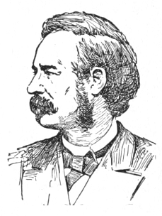 Bust of Hendschel, facing left; full mustache, small goatee, long narrow sideburns; straight hair trimmed at nape.