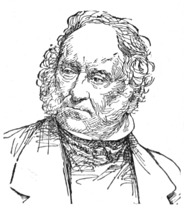 Bust of Herring, facing slightly left; mutton chops and short goatee; short wavy hair.