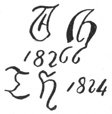 Initials: TH TH 18266 EH 1824