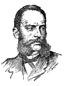 Bust of Horschelt, facing slightly right; thick mustache and mutton chops; short hair.