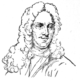 Bust of Huysum, facing slightly right; clean shaven, wearing a long curly wig.