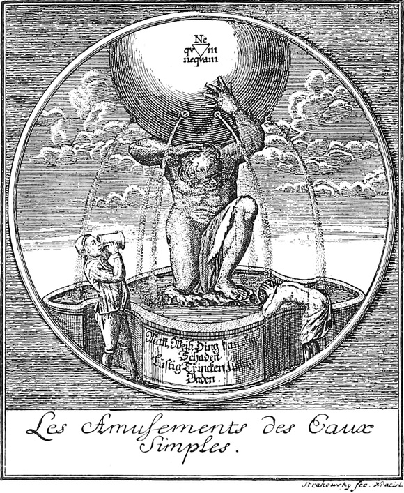 Originalunterschrift:
  Les amusements des Eaux Simples.