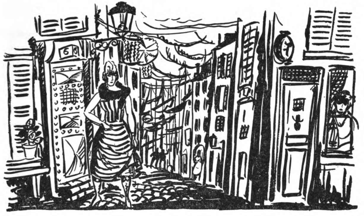 Woman on city street