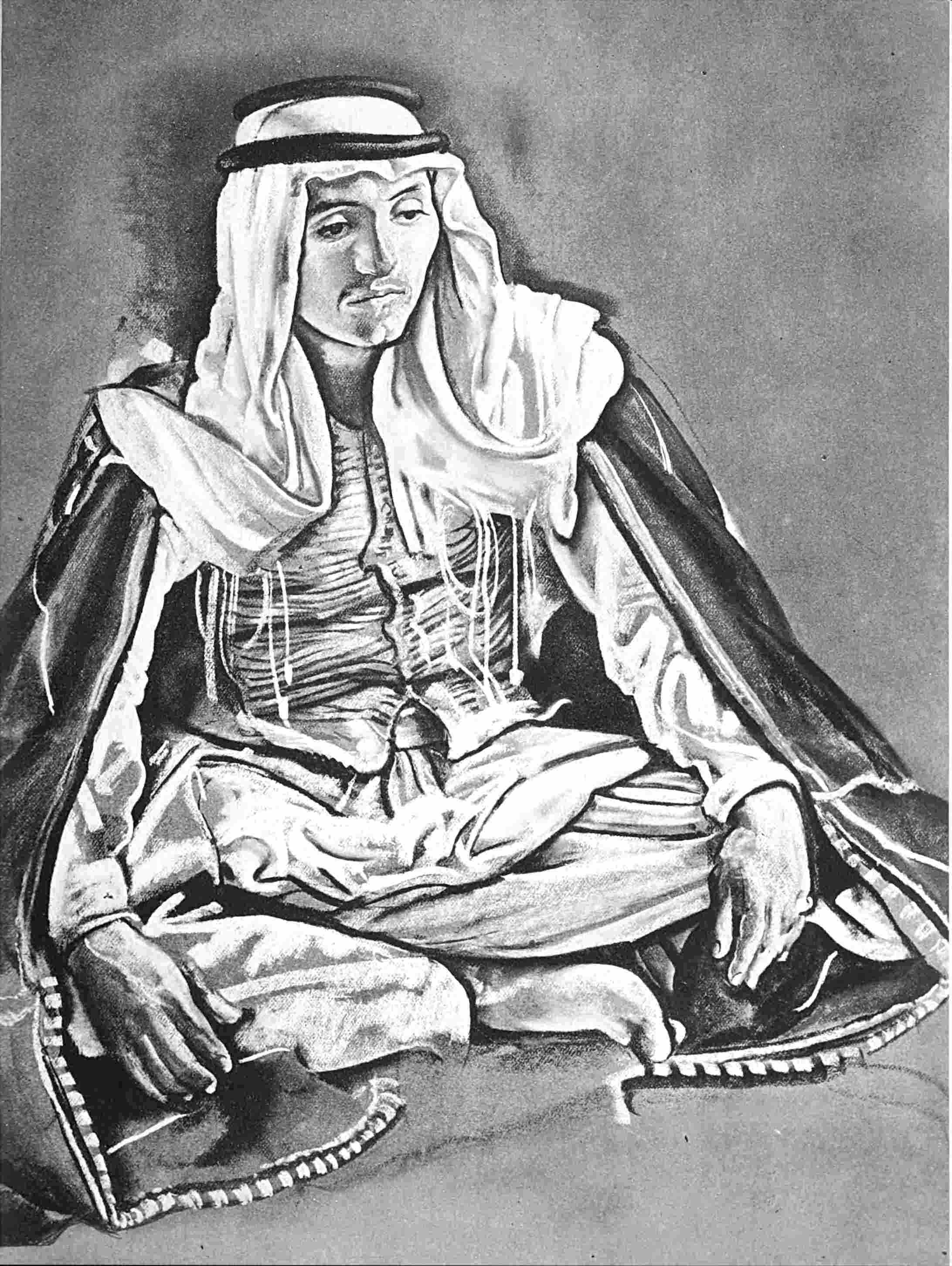 Pastel painting, seated on floor