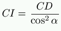 CI = \frac{CD}{\cos^2 \alpha}