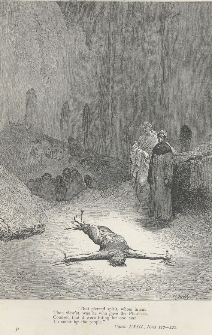 l'Inferno (The Vision of Hell) by the 13c Italian poet Dante Alighieri,  illustrated by the 19c French artist Gustave Doré. The Seventh Circle of  Hell, where the violent are punished. Here blasphemers