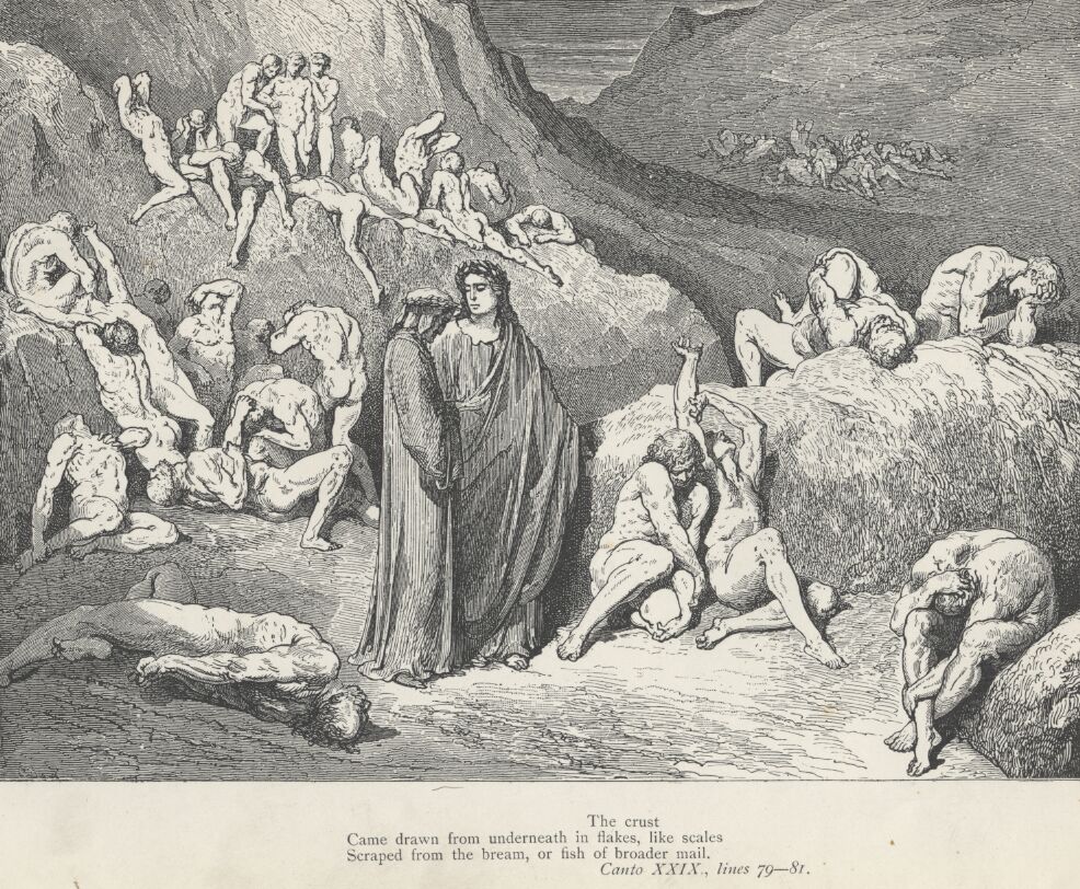 Dante Alighieri, La Divina Commedia, L'Inferno (The Divine Comedy, Hell) -  Canto XXXI (31): illustration by Gustave Doré for lines 82-84 'This proud  one / Would of his strength against almighty Jove /