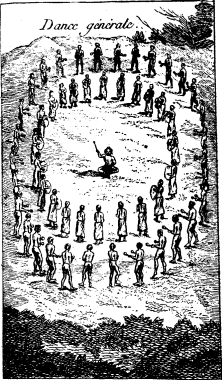Dance of the Natchez indians (on p. 323)