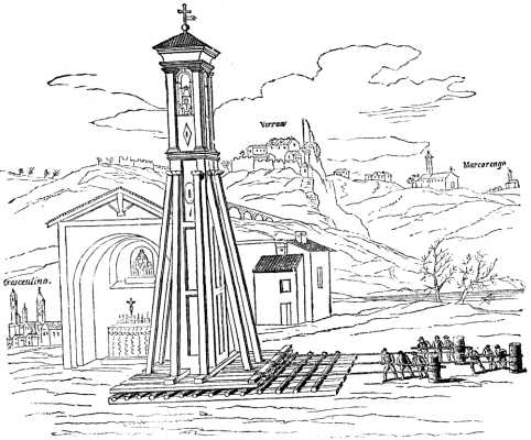 FIG. 1.--REMOVAL OF A BELFRY AT CRESCENTINO IN 1776