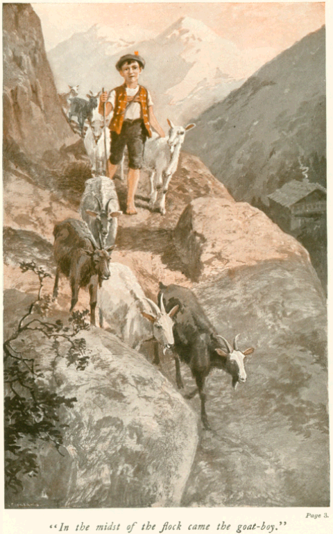 [Illustration: In the midst of the flock came the goat-boy.]