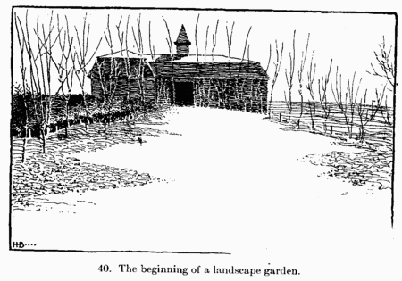 [Illustration: Fig. 40. The beginning of a landscape garden.]