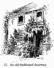 [Illustration: Fig. 57. An old-fashioned doorway.]
