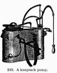 [Illustration: Fig. 219. A knapsack pump.]